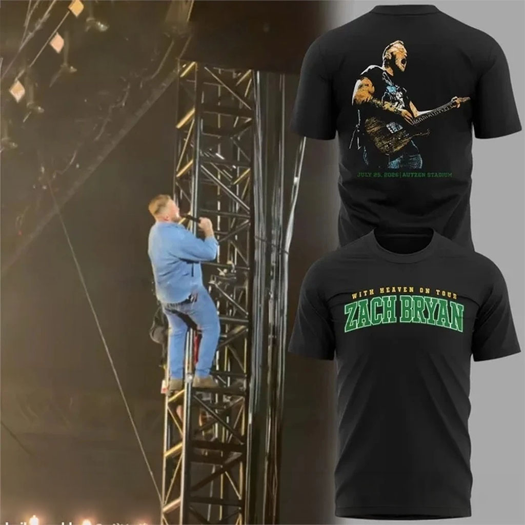 Zach Bryan X Oregon Ducks Graphic Guitar Shirt Zach Bryan With Heaven On Tour Merch Fan Gifts - Kdjoy