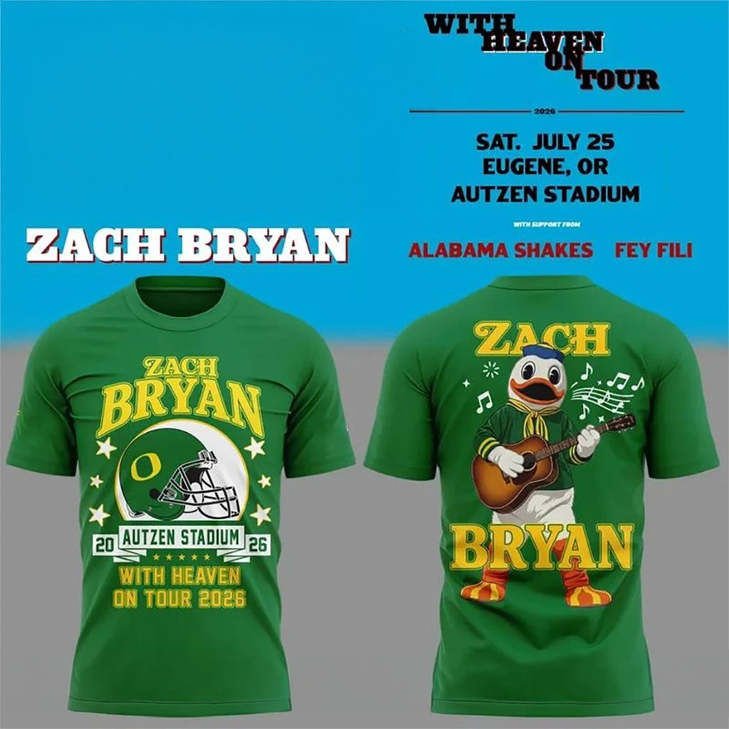 Zach Bryan X Oregon Football With Heaven On Tour In Autzen Stadium Mascot Shirt Zach Bryan Merch - Kdjoy Zach Bryan X Oregon Football With Heaven On Tour In Autzen Stadium Mascot Shirt Zach Bryan Merch - Kdjoy