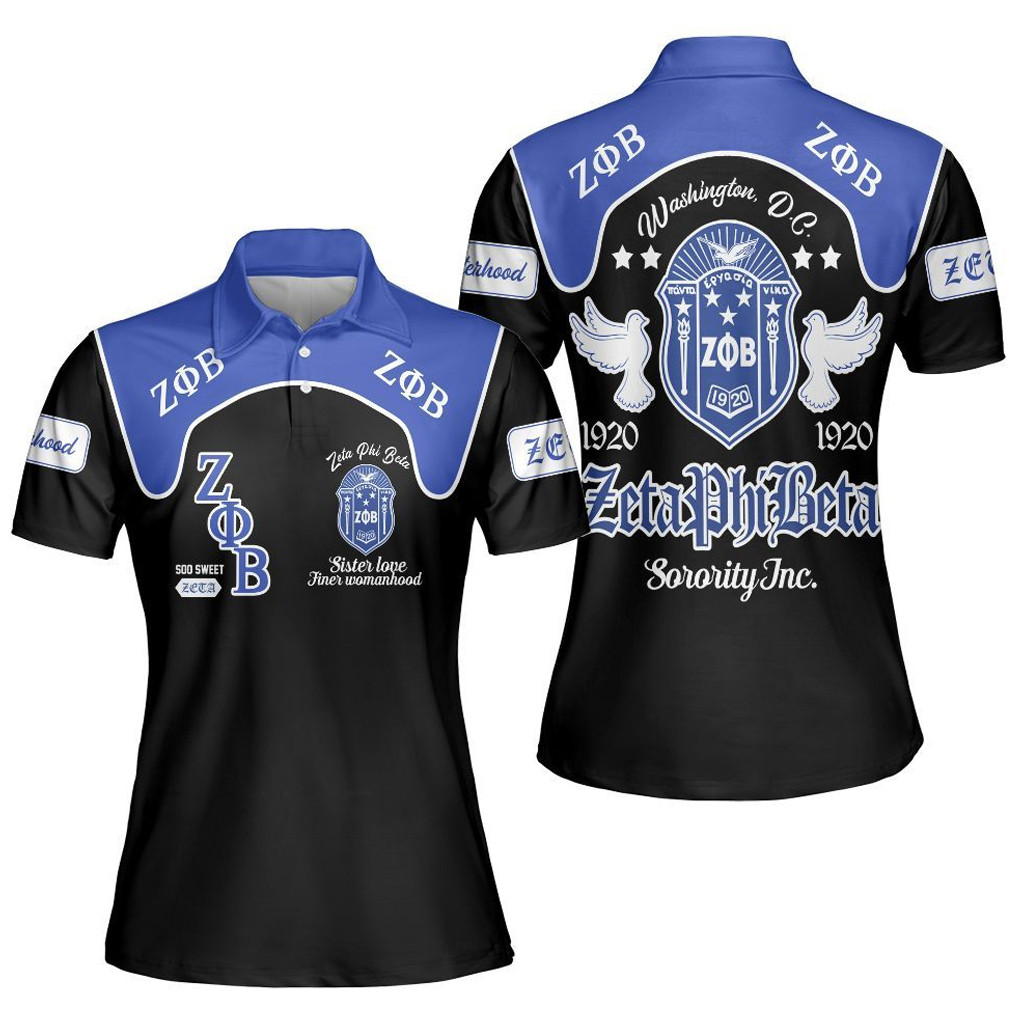 Zeta Phi Beta Sorority Polo Shirt Zeta Phi Beta Merch Sister Love Finer Womanhood Shirt' - Kdjoy