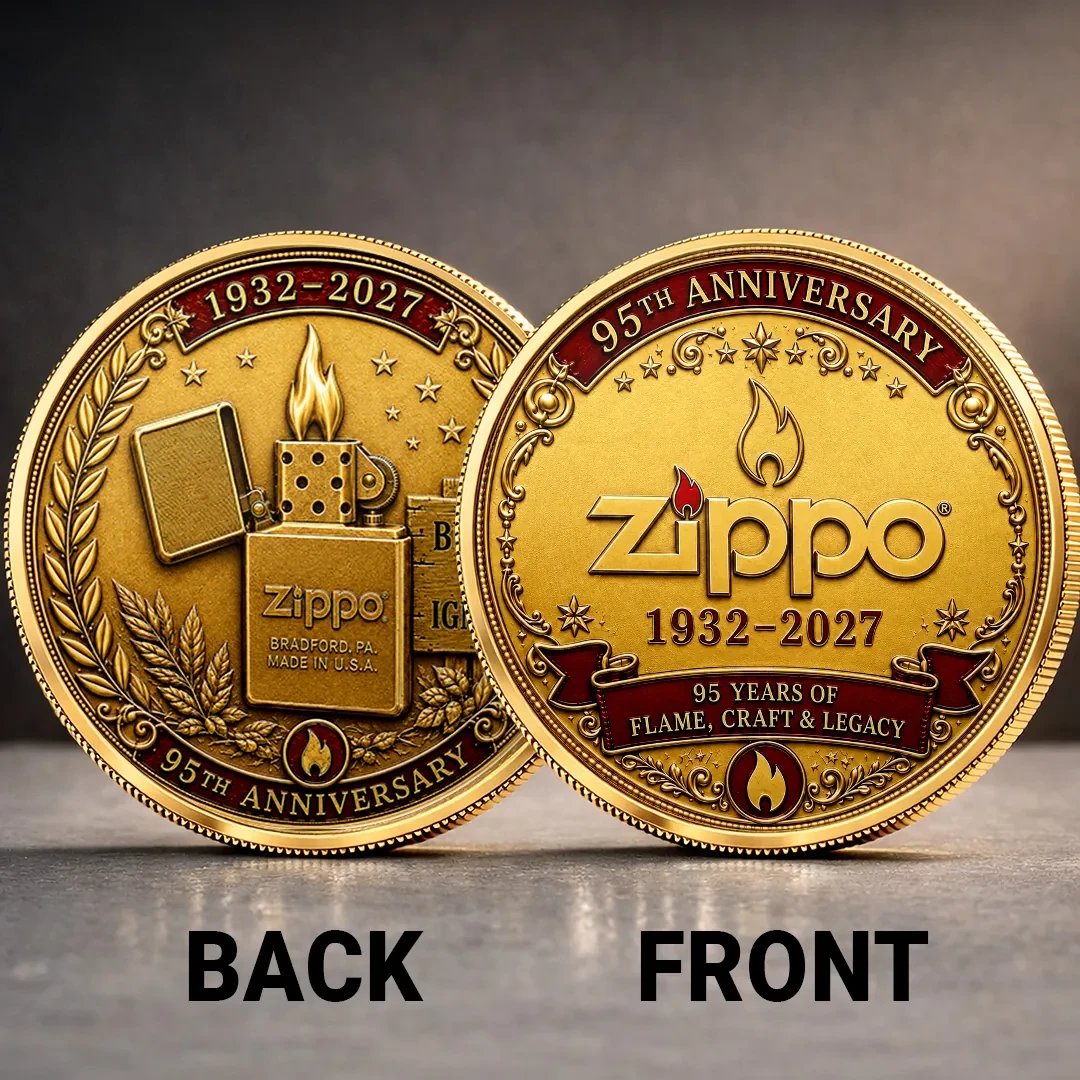 Zippo 95th Anniversary Commemorative Coin Flame Craft Legacy Coin Gifts For Zippo Users - Kdjoy