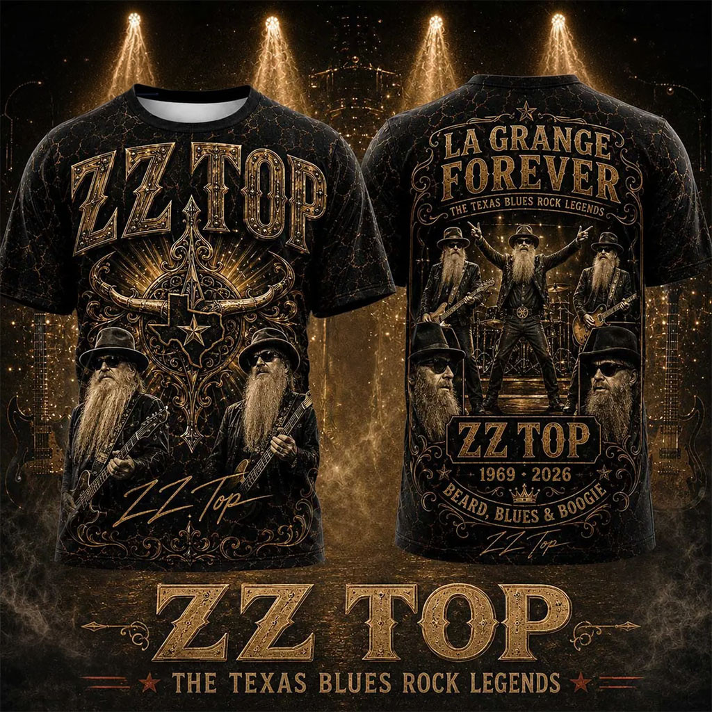 ZZ Top LA Grange Forever 1969-2026 Tribute T-Shirt Beard Blues And Boogie Shirt ZZ Top Merch - Kdjoy ZZ Top LA Grange Forever 1969-2026 Tribute T-Shirt Beard Blues And Boogie Shirt ZZ Top Merch - Kdjoy