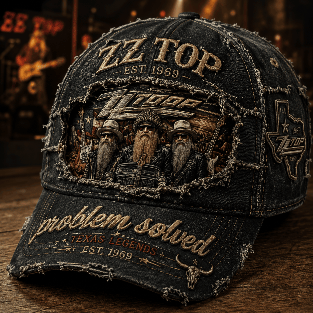 ZZ Top Texas Legend Hat Problem Solved Cap ZZ Top Merch Best Gift For Rock Fans - Kdjoy ZZ Top Texas Legend Hat Problem Solved Cap ZZ Top Merch Best Gift For Rock Fans - Kdjoy