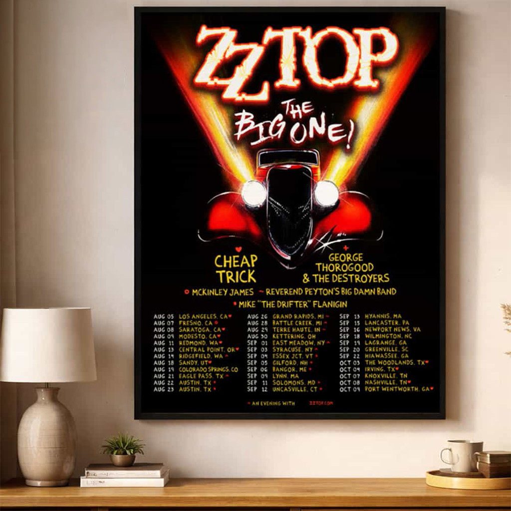 ZZ Top The Big One Tour 2026 Schedule Dates Poster ZZ Top Merch Collectible Gifts For Fans - Kdjoy