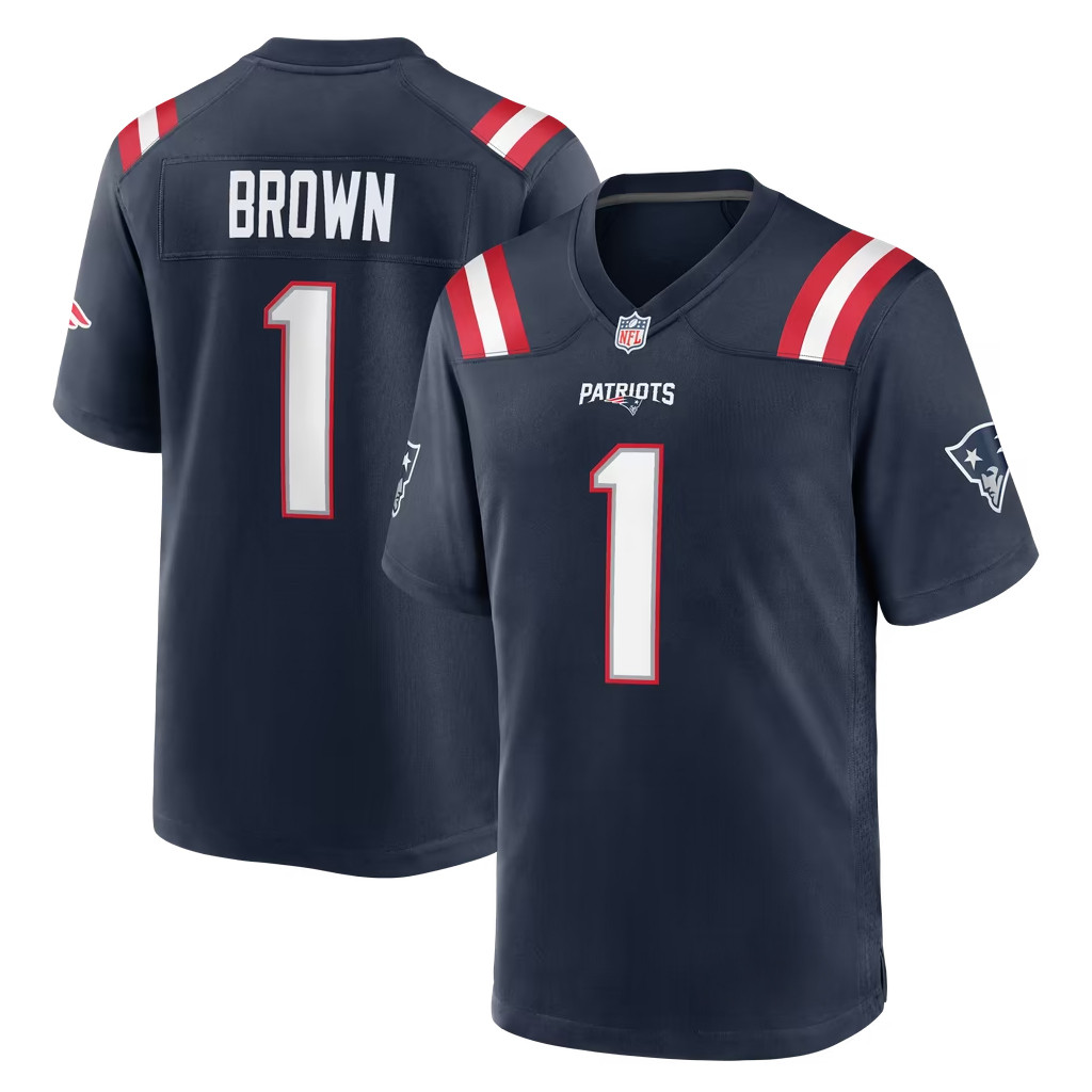 #1 AJ Brown Jersey Shirt New England Patriots Merch 2026 NE Patriots Team Game Jersey Fan Gifts