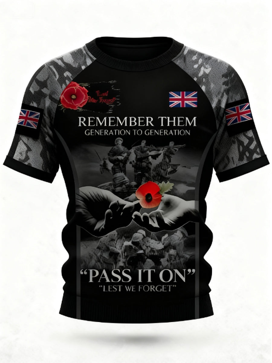 11Th November Remembrance Day T-Shirt Lest We Forget Poppy Shirt Veteran Gifts Ideas