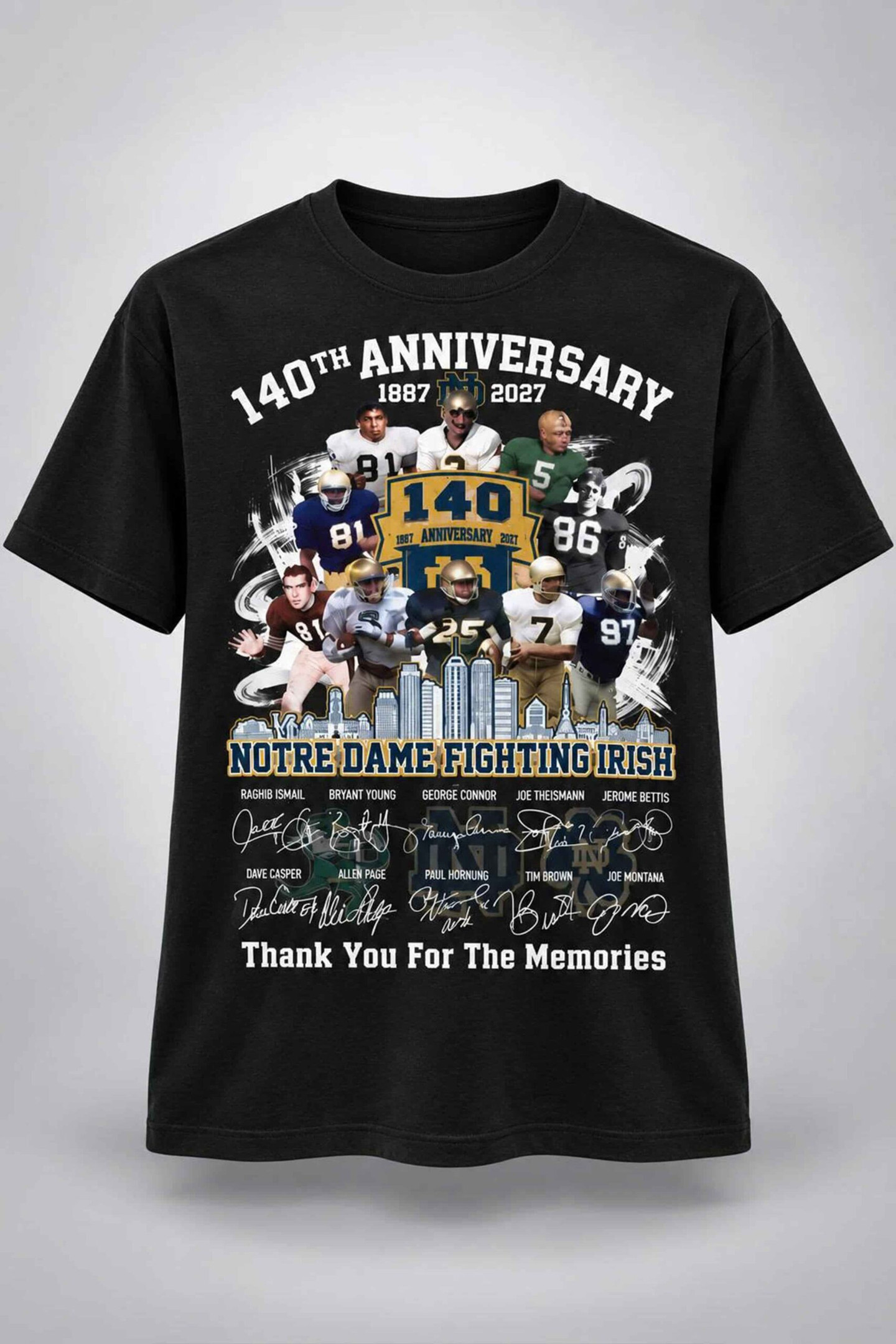 140th Anniversary Notre Dame Fighting Irish Shirt Thank You For The Memories Fighting Irish Merch