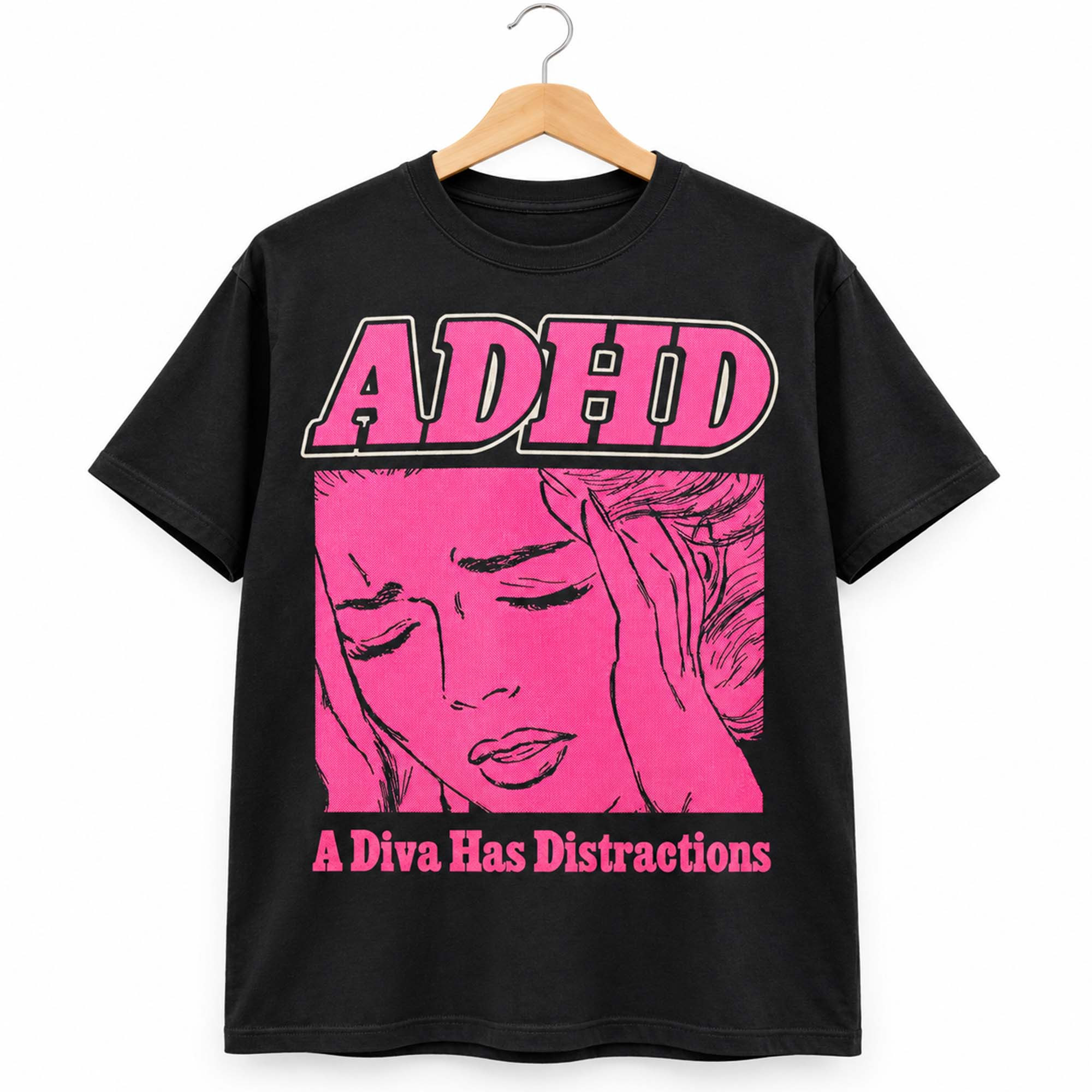 2026 ADHD A Diva Has Distractions T-Shirt Black Funny Humorous Shirt ADHD Gifts 2026 ADHD A Diva Has Distractions T-Shirt Black Funny Humorous Shirt ADHD Gifts