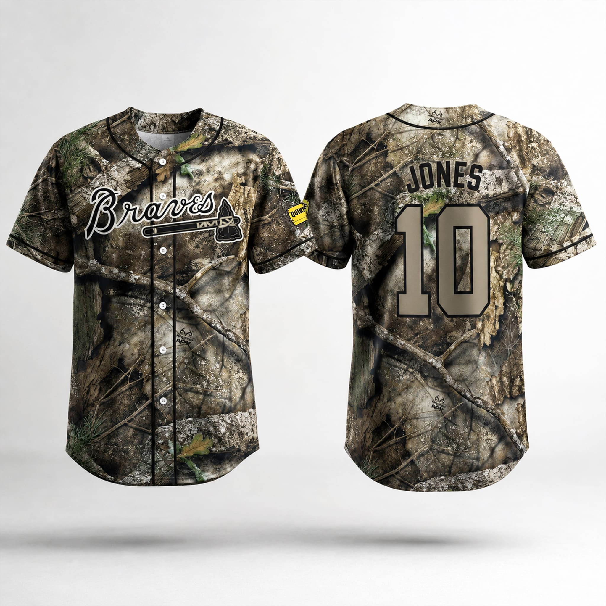 2026 Braves Hunting Camo Jersey Jones No 10 Jersey Atlanta Braves Merch Fan Gifts