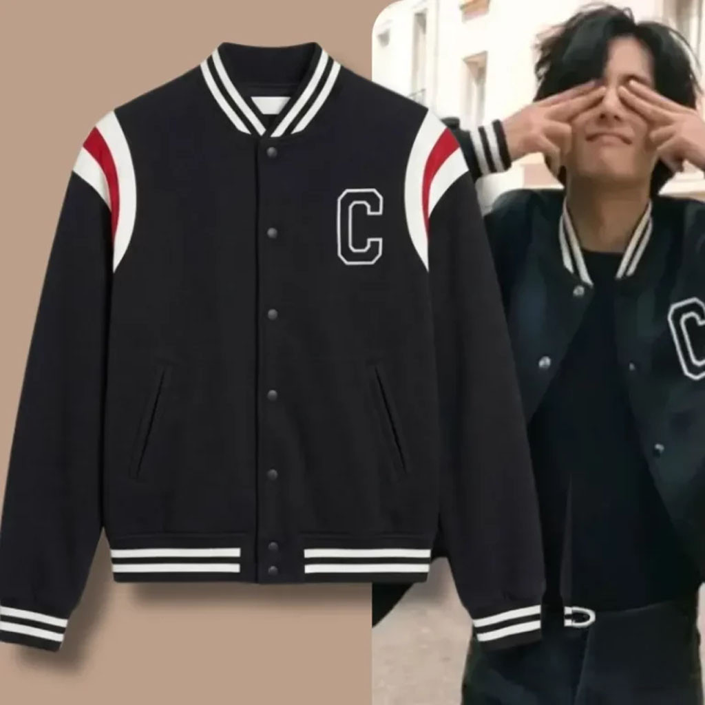 2026 BTS V Kim Taehyung Celine Teddy Varsity Jacket BTS Arirang Merch Gift For Kpop Fans