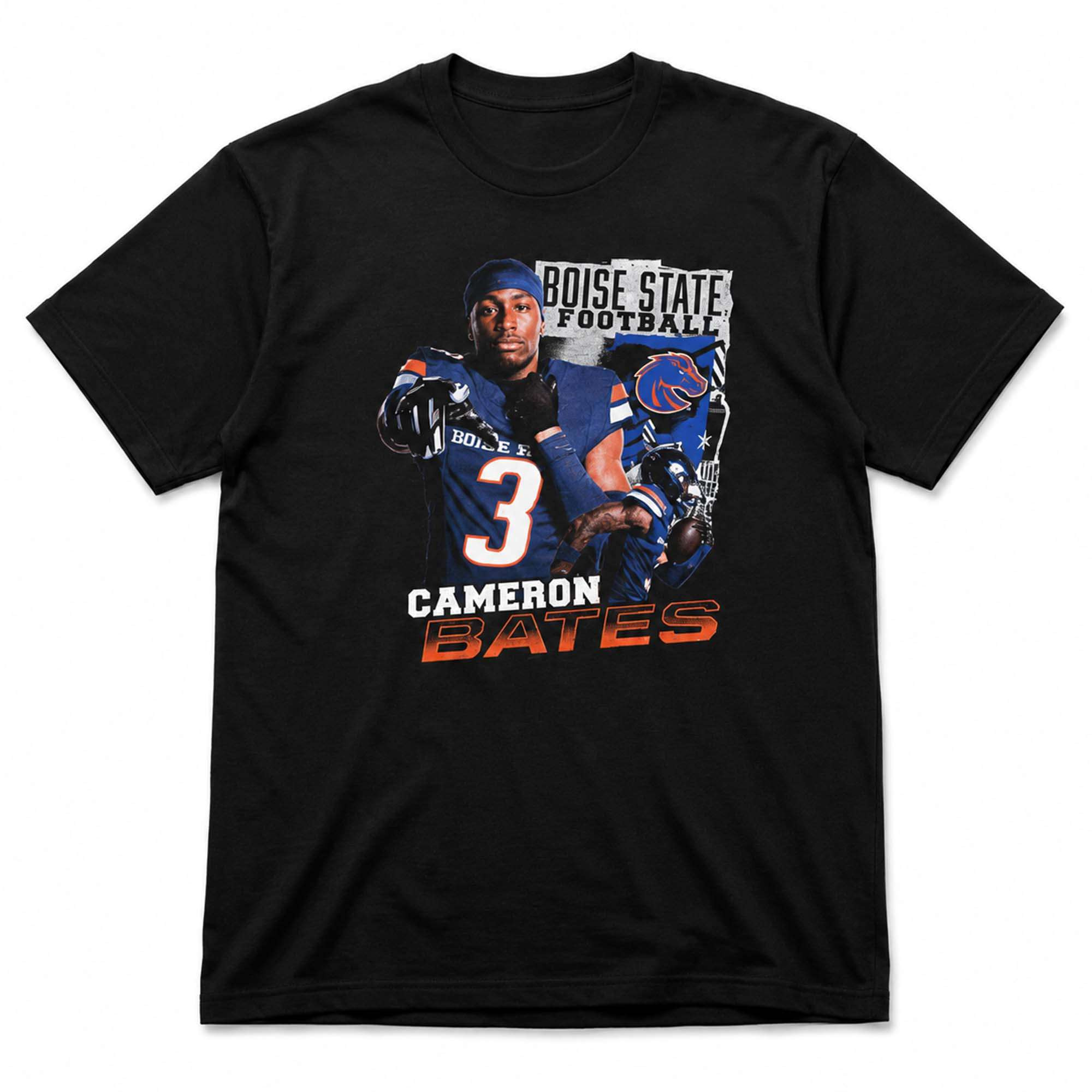 2026 Cameron Bates #3 Football T-Shirt Boise State Broncos Merch Gifts For Fans