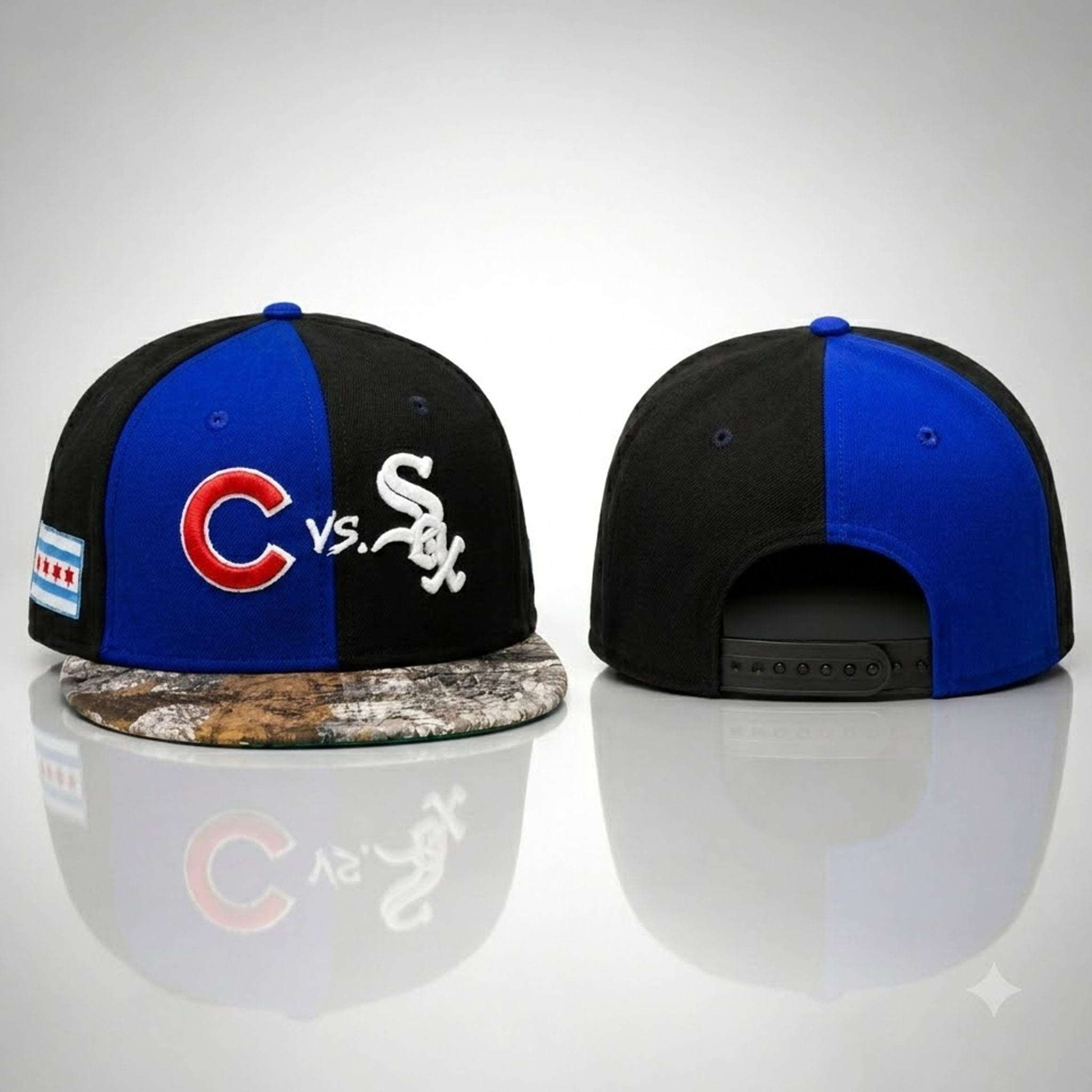 2026 Chicago Cubs Vs White Sox Camo Snapback Hat Embroidered Gifts For Baseball Fans 2026 Chicago Cubs Vs White Sox Camo Snapback Hat Embroidered Gifts For Baseball Fans