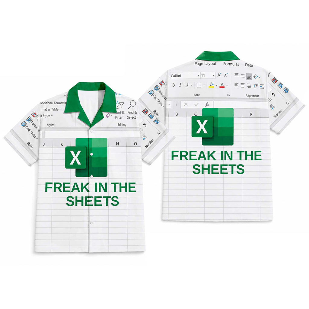 2026 Freak In The Sheets Hawaiian Shirt Funny Microsoft Excel Aloha Shirt Officer Gifts