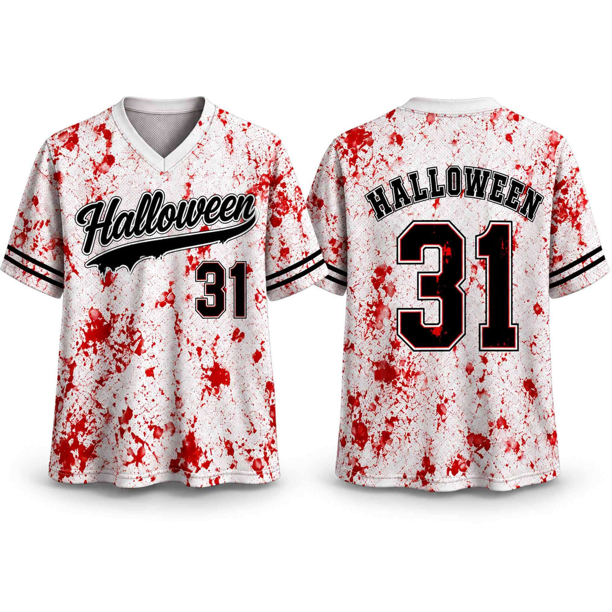2026 Halloween 31 Blood Splatter V-Neck Shirt Scary Horror Apparel Gifts For Halloween 2026 Halloween 31 Blood Splatter V-Neck Shirt Scary Horror Apparel Gifts For Halloween