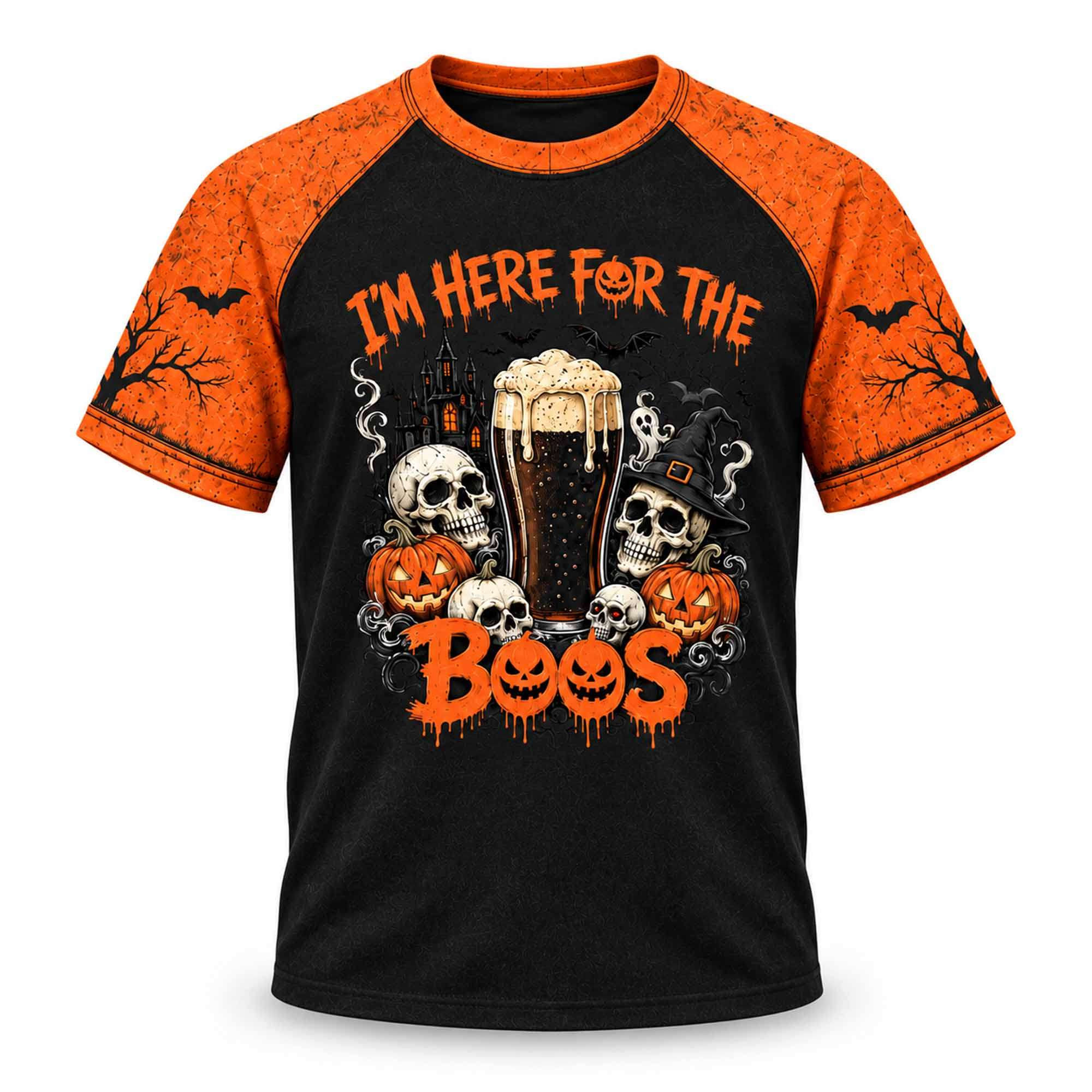 2026 Halloween I'm Here For The Boos T-Shirt Beer Skull Pumpkin Shirt Halloween Gift For Him 2026 Halloween I'm Here For The Boos T-Shirt Beer Skull Pumpkin Shirt Halloween Gift For Him