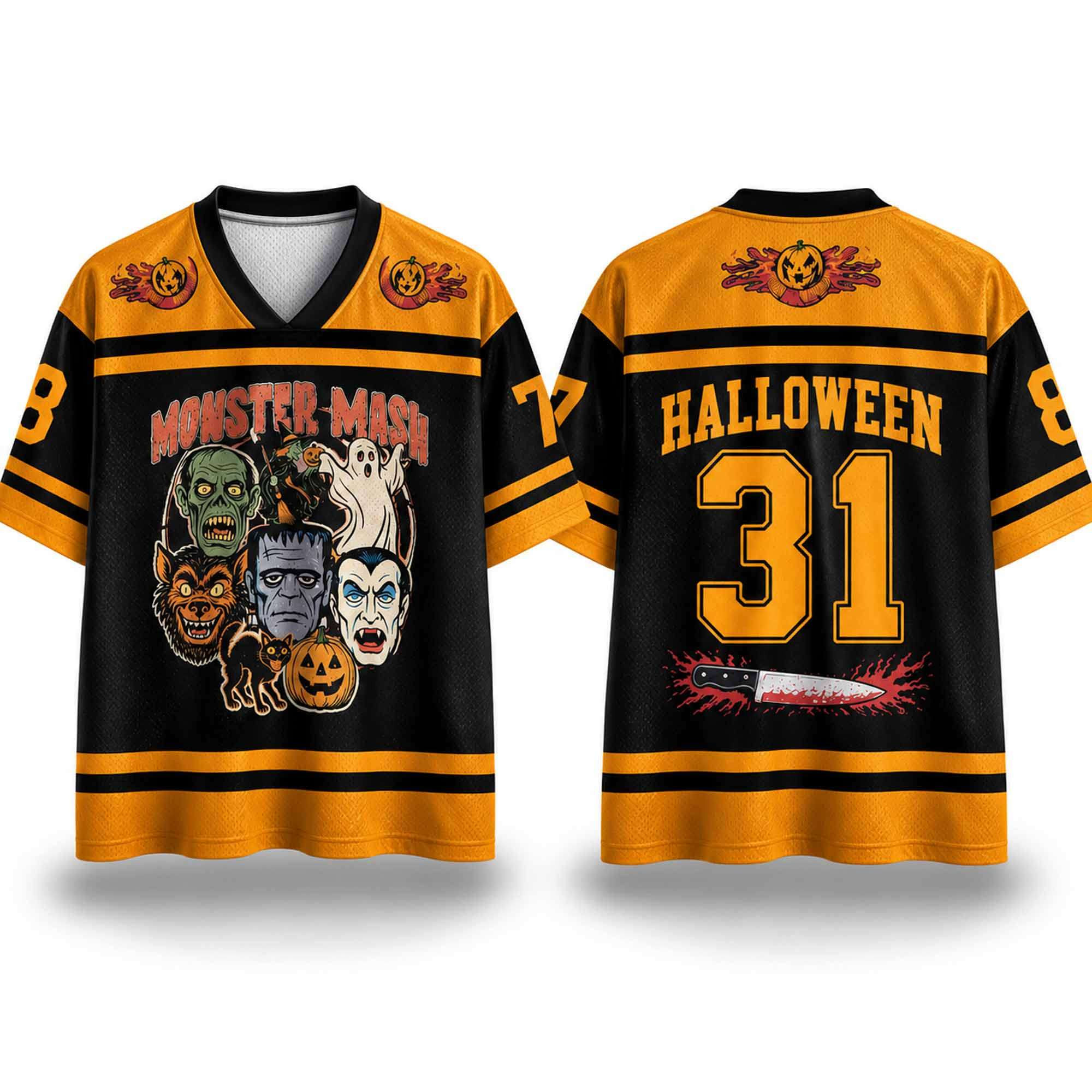 2026 Halloween Monster Mash 31 Jersey Scary Horror Apparel Halloween Presents