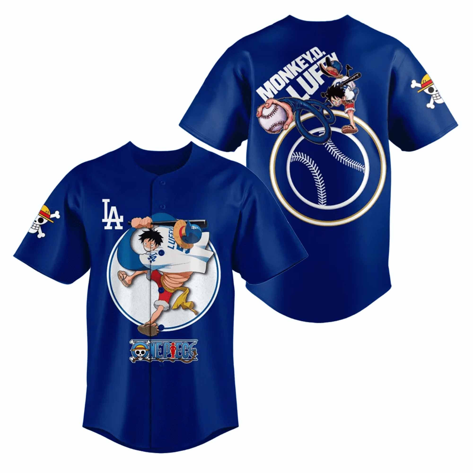 2026 LA Dodgers Shohei Ohtani Monkey D Luffy One Piece Night Jersey