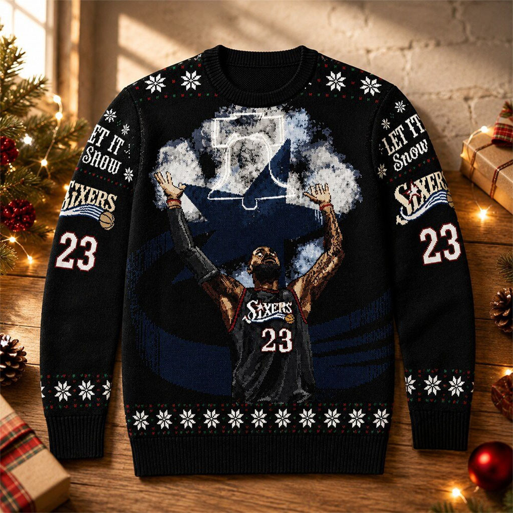 2026 Lebron James Sixers Ugly Christmas Sweater Lebron James Merch Xmas Gift For Basketball Fan