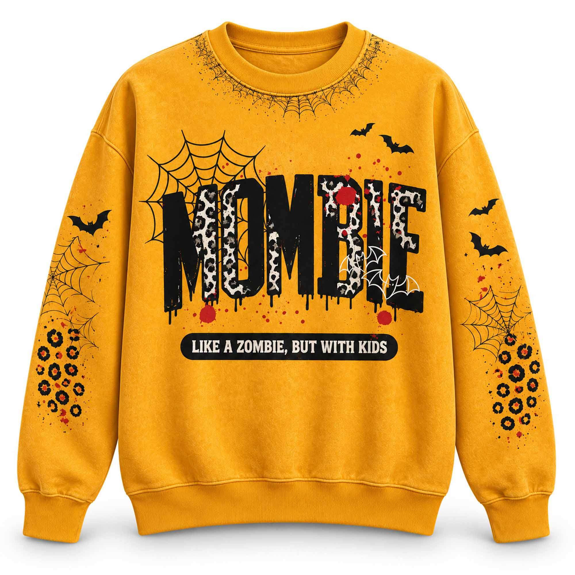 2026 Mombie Life Like A Zombie But With Kids Halloween Sweatshirt Halloween Apparel Women's