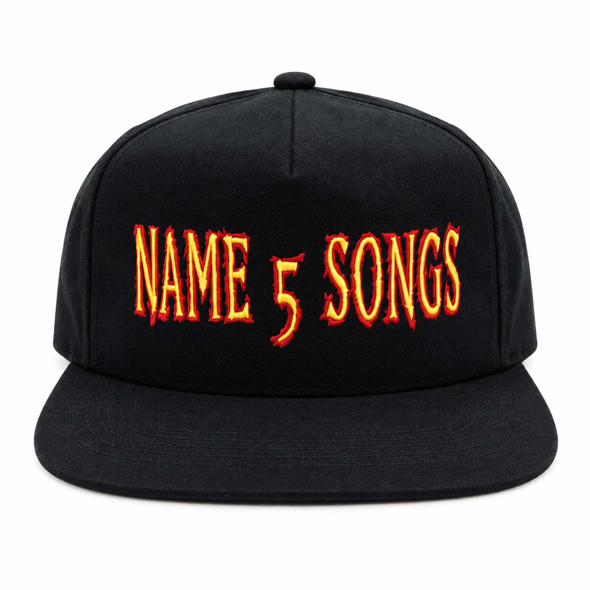 2026 Name 5 Songs Snapback Hat Funny Metal Band Meme Cap Gift For Music Lovers 2026 Name 5 Songs Snapback Hat Funny Metal Band Meme Cap Gift For Music Lovers