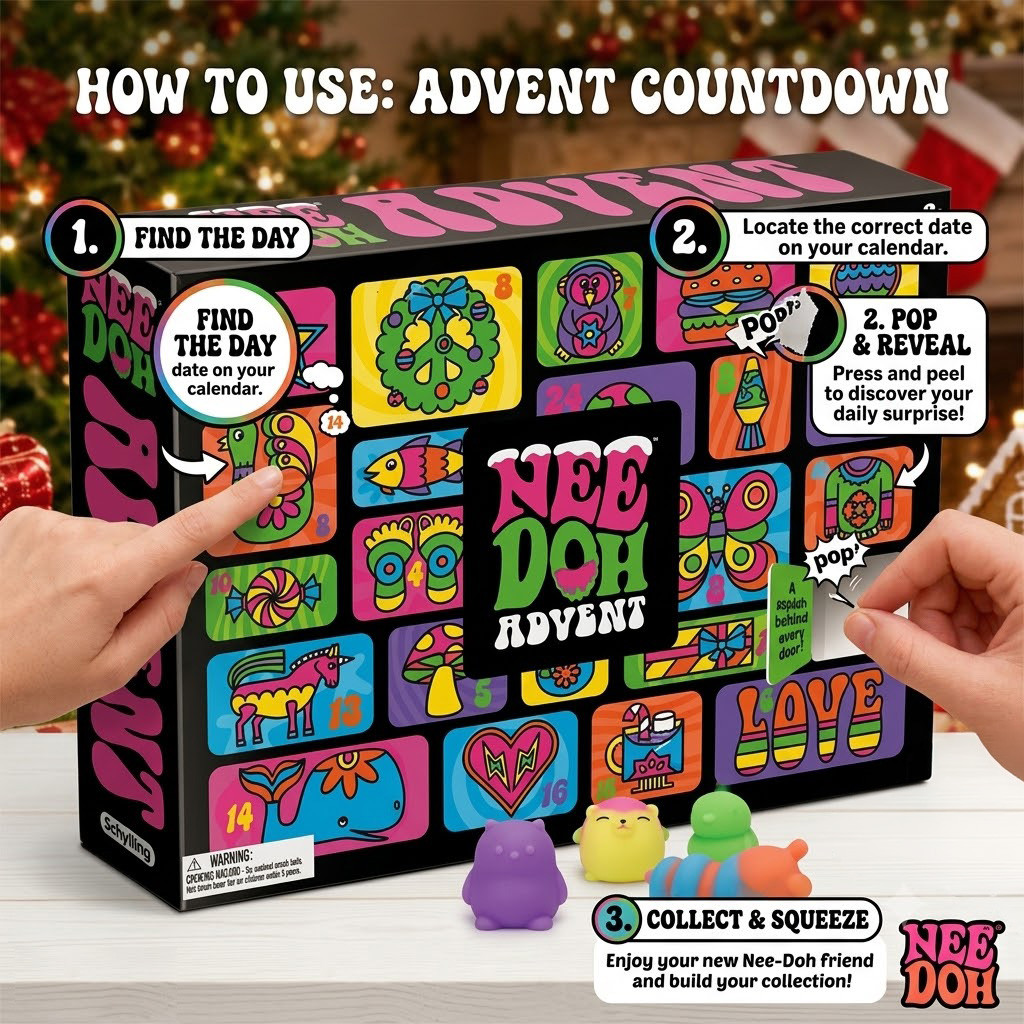 2026 Needoh Advent Calendar 24 Days Of Christmas Ornaments Schylling Needoh Merch Gift For Christmas