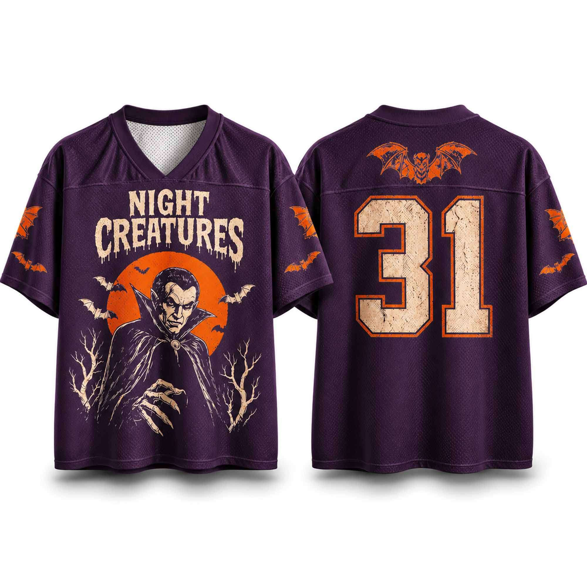 2026 Night Creatures 31 Halloween Jersey Night Creatures Merch Gifts For Horror Lovers