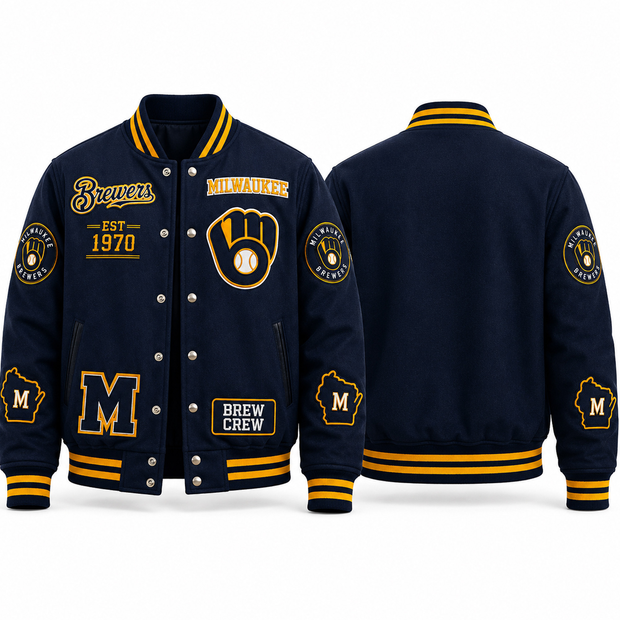 2026 Personalized Brewers Champions World Series Plucked Baseball Jacket