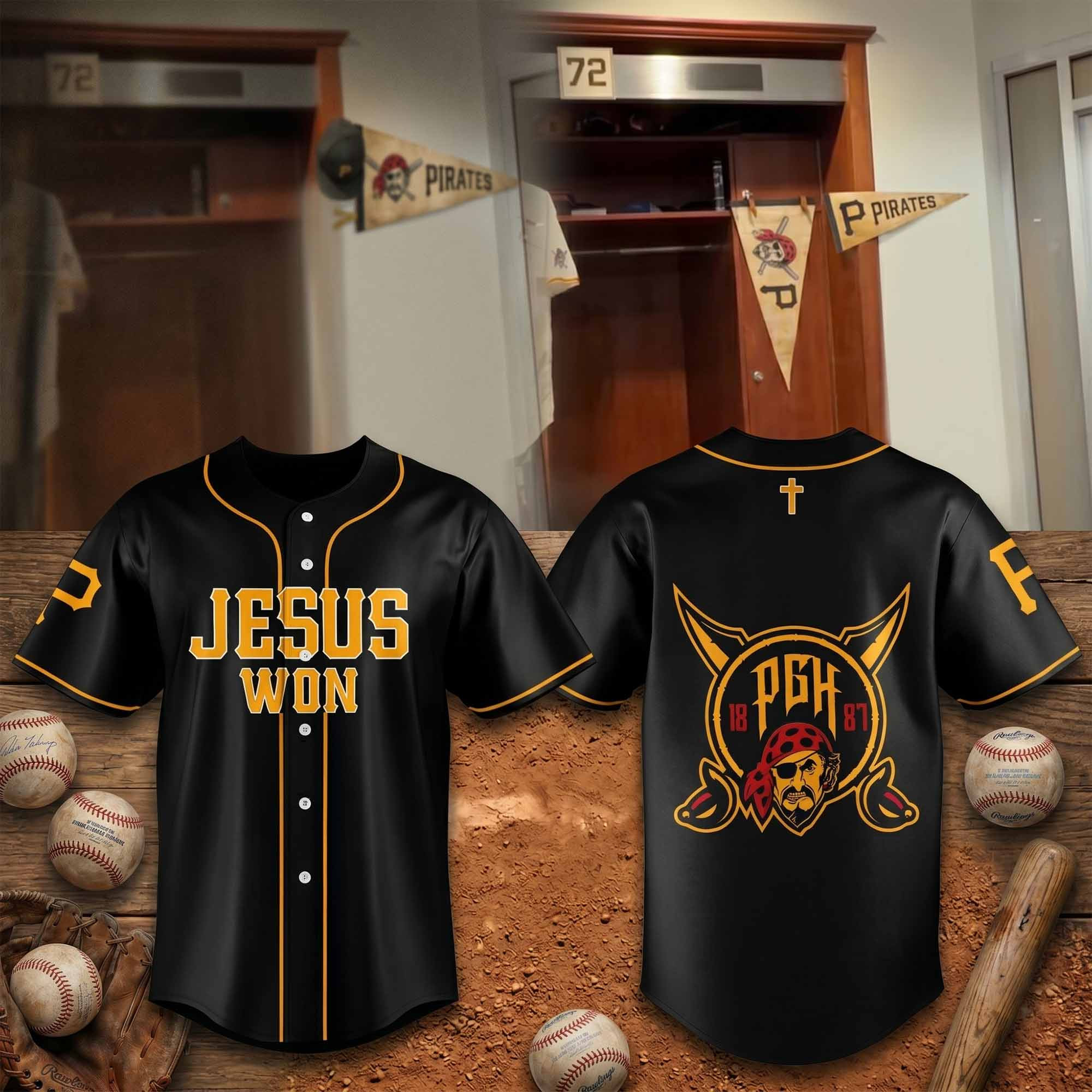 2026 Pirates Jesus Won Baseball Jersey
