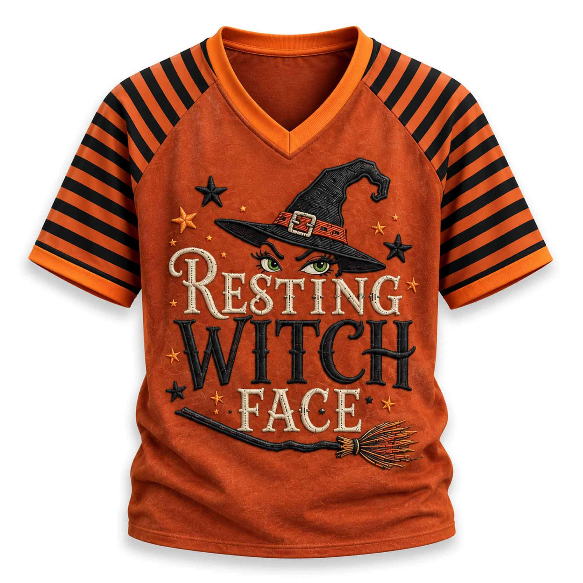 2026 Resting Witch Face V-Neck Shirt Halloween Apparel Best Gift For Witches 2026 Resting Witch Face V-Neck Shirt Halloween Apparel Best Gift For Witches