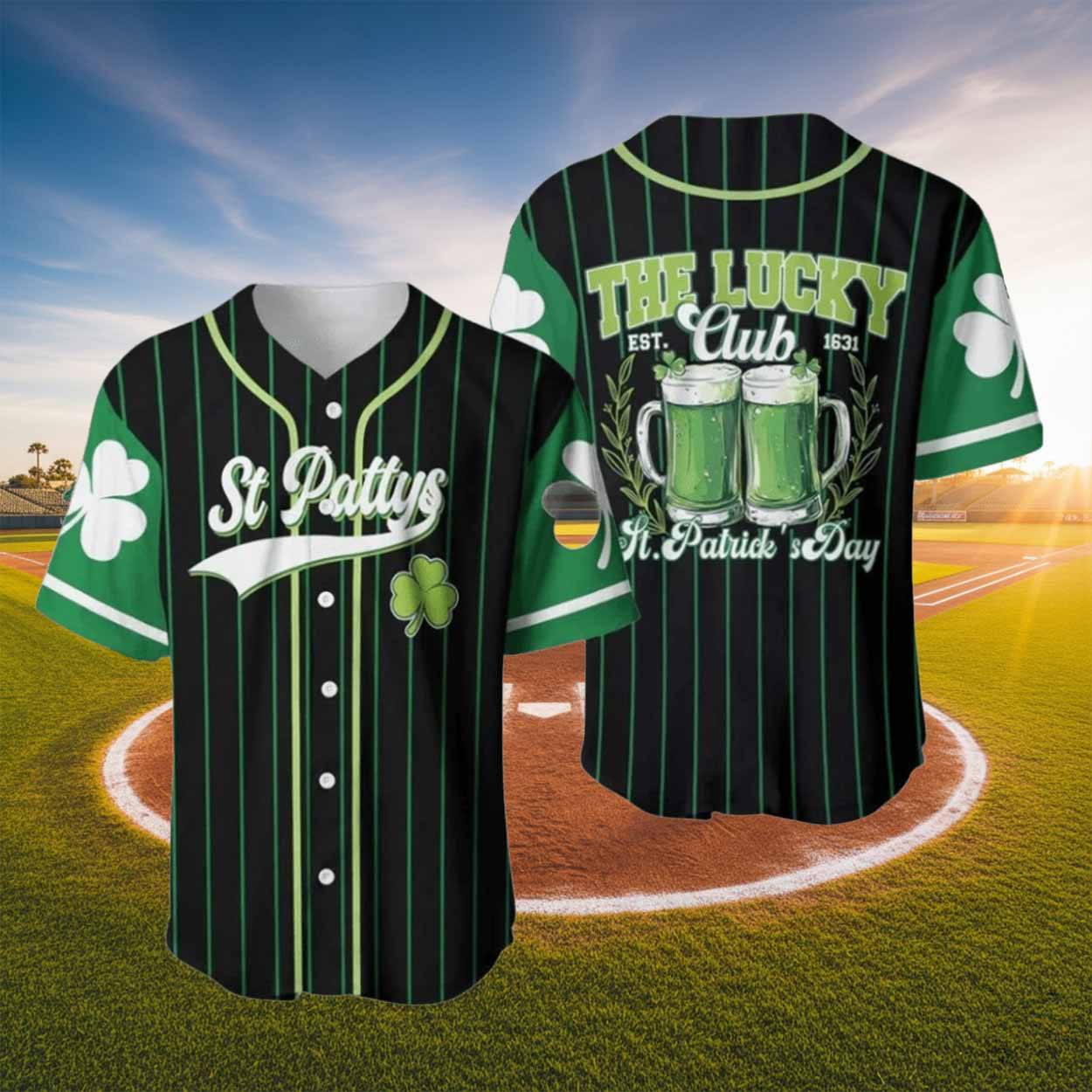2026 St Patrick's Day The Lucky Club Baseball Jersey