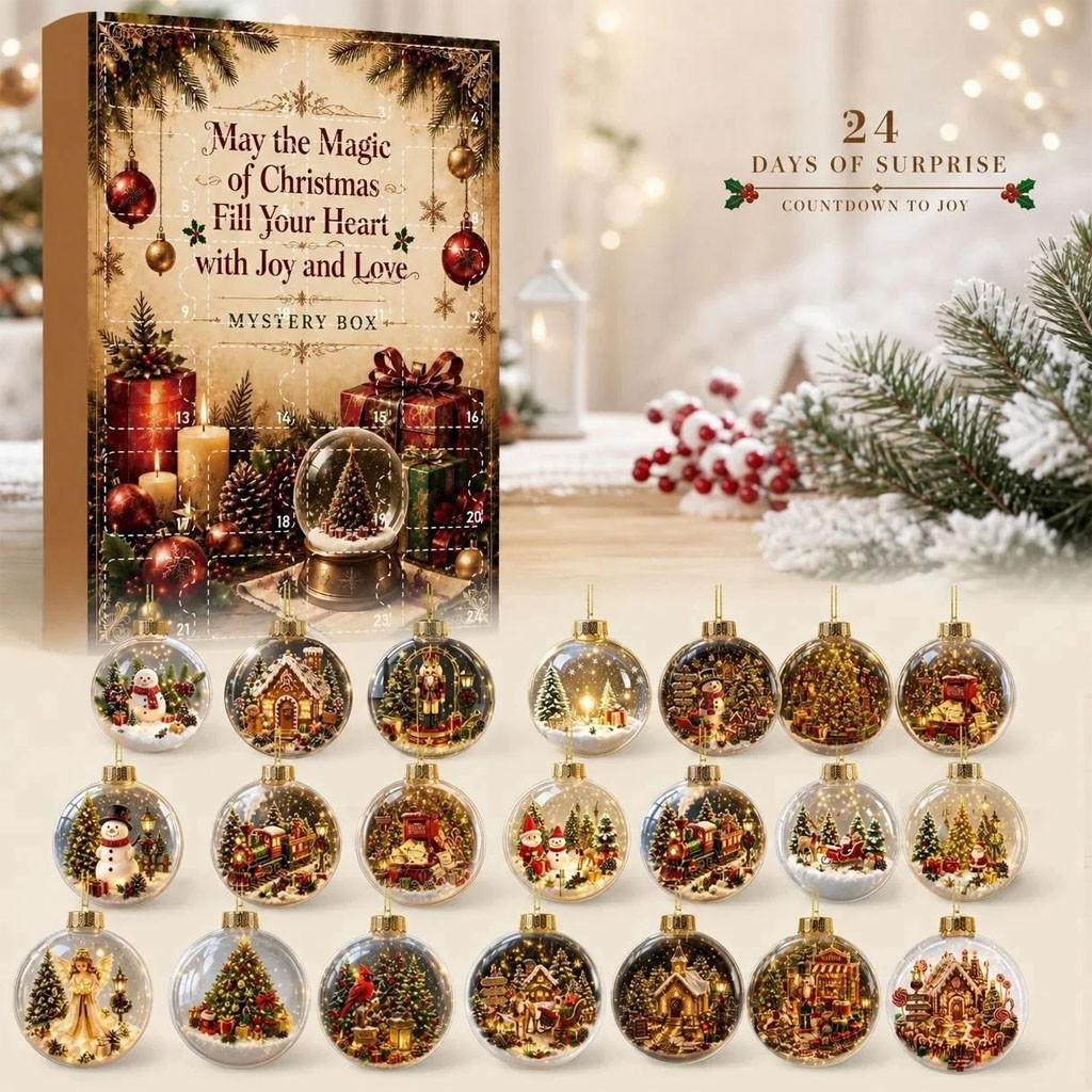 24 Day Christmas Mystery Ornaments Advent Calendar Xmas Tree Decor Holiday Countdown Gift