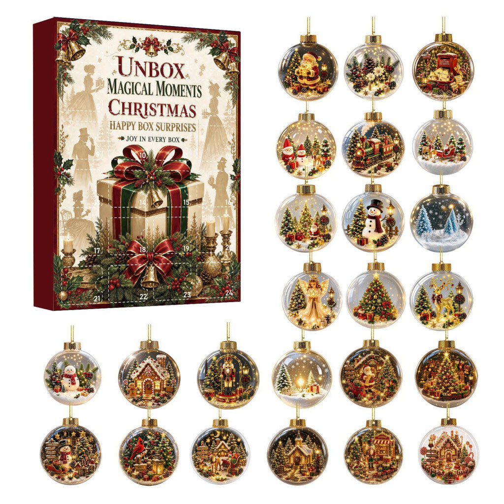 24 Day Christmas Mystery Ornaments Advent Calendar Xmas Tree Decorations Gift For Friends