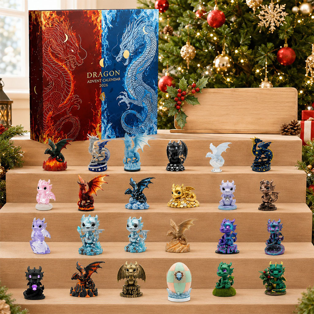24-Day Dragon Advent Calendar 2026 Christmas Countdown Dragon Ornaments Gifts For Fan