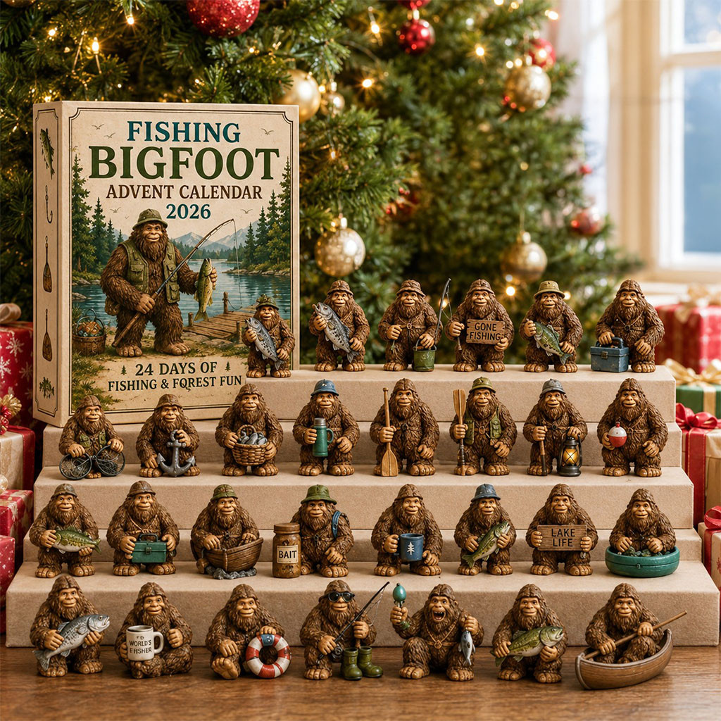 24-Day Fishing Bigfoot Advent Calendar 2026 Christmas Countdown Gifts For Fishermen