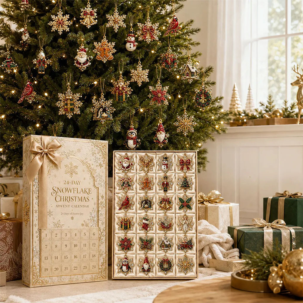 24 Days Of Snowflake Christmas Advent Calendar Xmas Ornaments Decor Gift For Family 24 Days Of Snowflake Christmas Advent Calendar Xmas Ornaments Decor Gift For Family