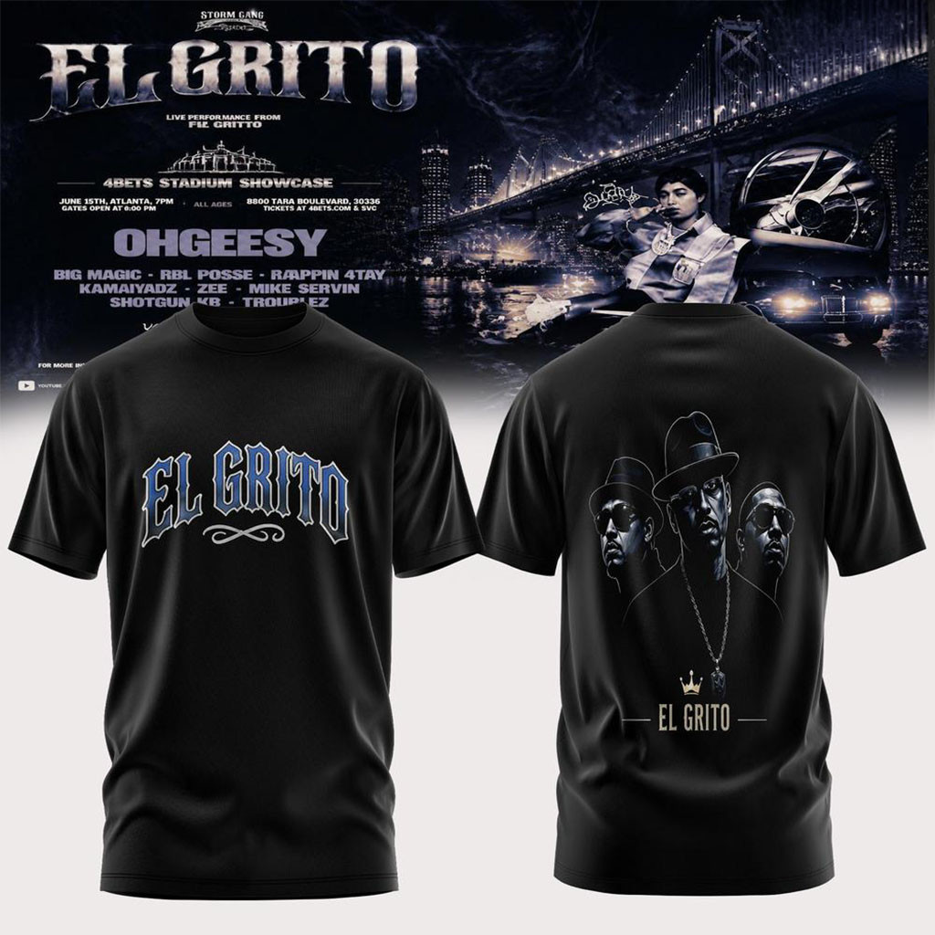 49ers Stadium Showcase El Grito Bay Area Street Culture Black T-Shirt El Grito Merch Fan Gifts