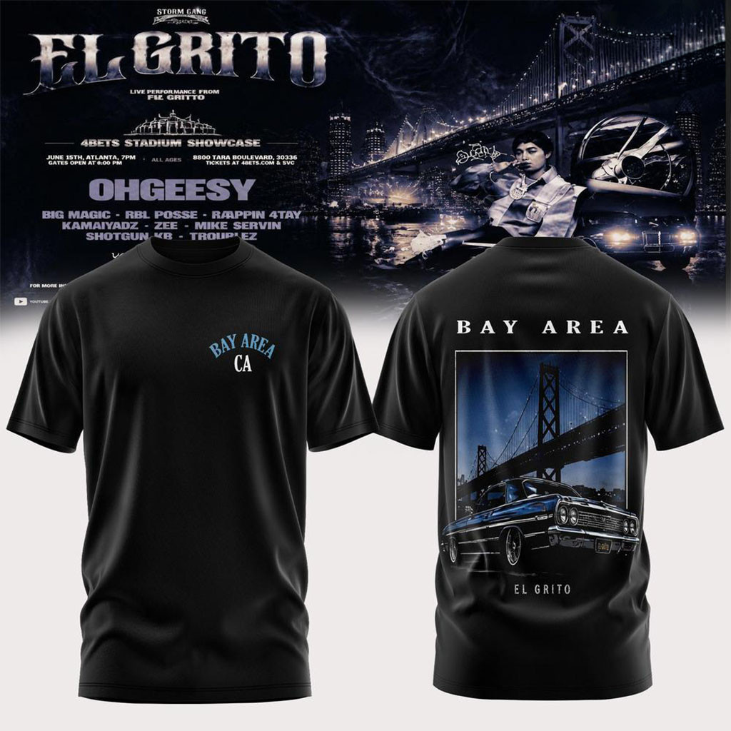 49ers Stadium Showcase El Grito Bay Area Street Culture Black T-Shirt El Grito Merch 49ers Stadium Showcase El Grito Bay Area Street Culture Black T-Shirt El Grito Merch