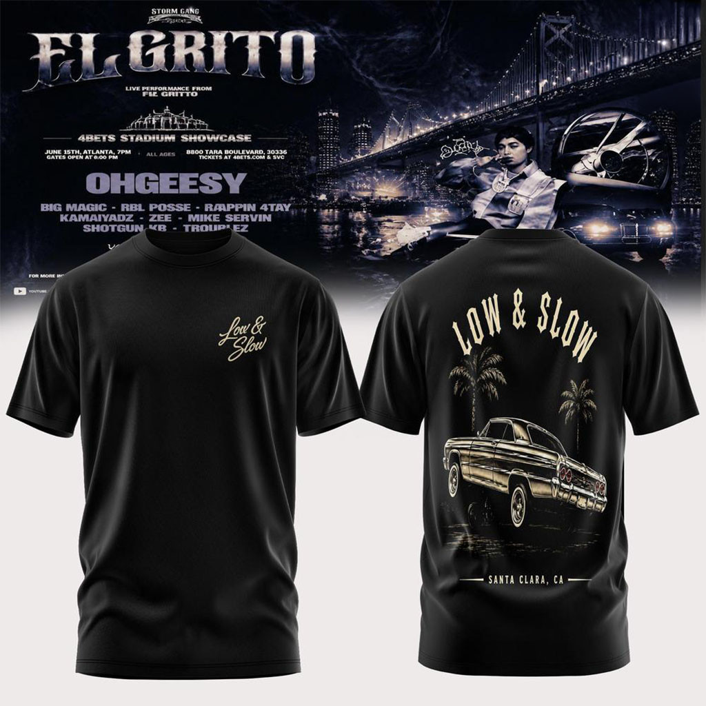 49ers Stadium Showcase El Grito Bay Area Street Culture Black T-Shirt Low And Slow Shirt Black