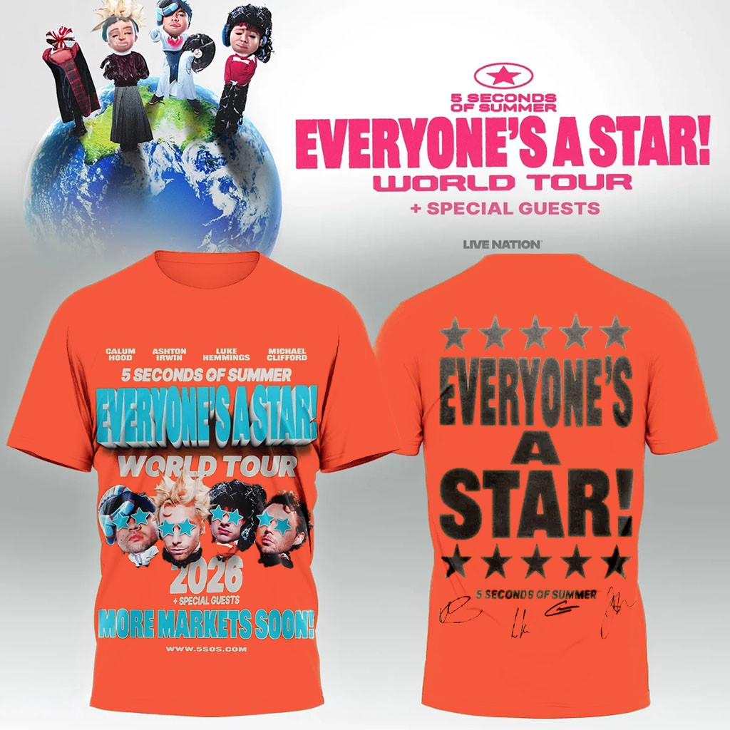 5 Seconds Of Summer Merch 2026 5SOS Everyone's A Star World Tour Shirt Present For Music Lover 5 Seconds Of Summer Merch 2026 5SOS Everyone's A Star World Tour Shirt Present For Music Lover