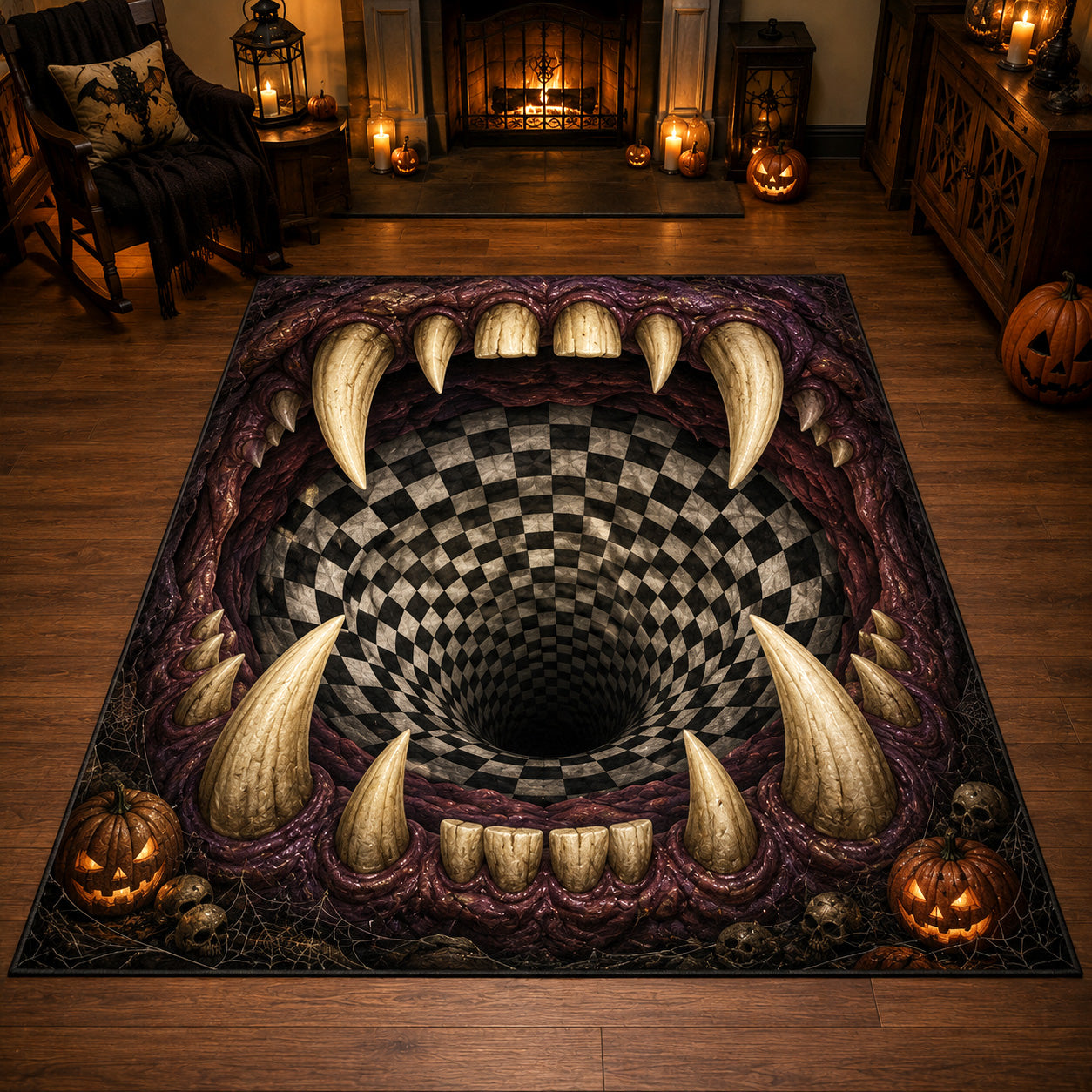 Abyss Maw Area Rug Spooky Area Rug Halloween Family Gifts Abyss Maw Area Rug Spooky Area Rug Halloween Family Gifts