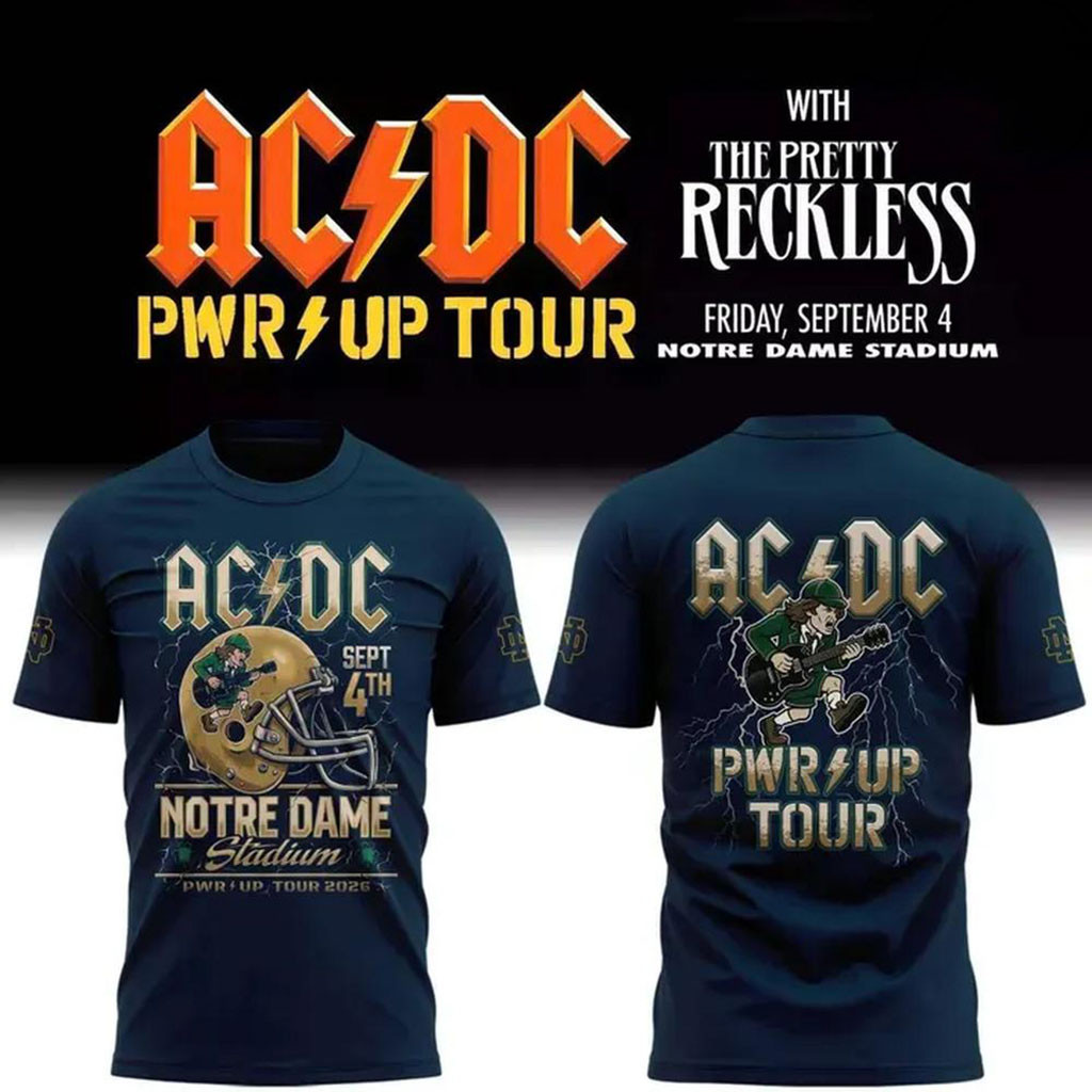 AC DC Live From Notre Dame Stadium Power Up Tour Concert 2026 T-Shirt ACDC Merch Gifts For Him