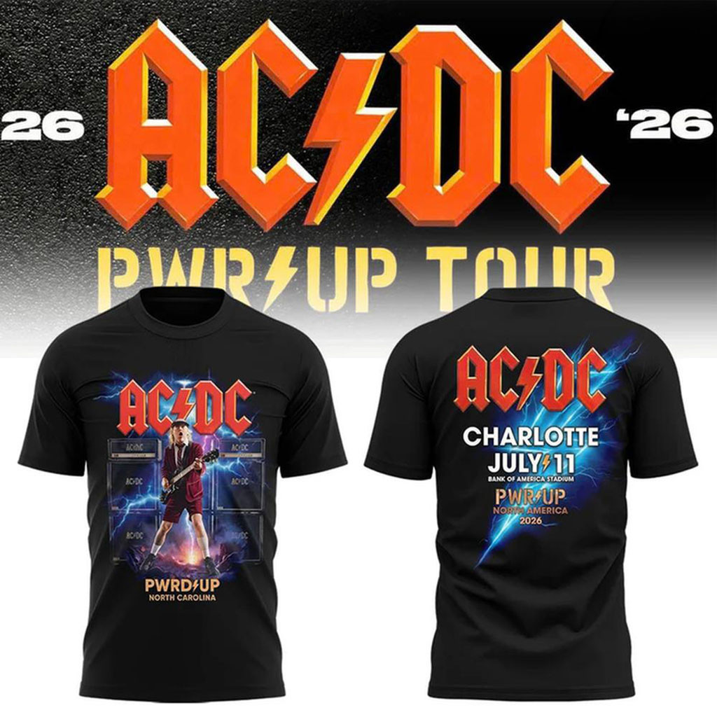 AC DC Power Up Tour 2026 Charlotte Concert T-Shirt AC DC Merch Gift For Music Lovers