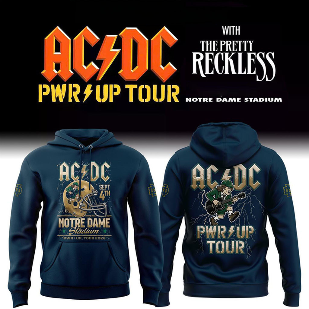 AC DC PWR Up Tour At Notre Dame Stadium 2026 Hoodie AC DC Merch Gift For Music Fans