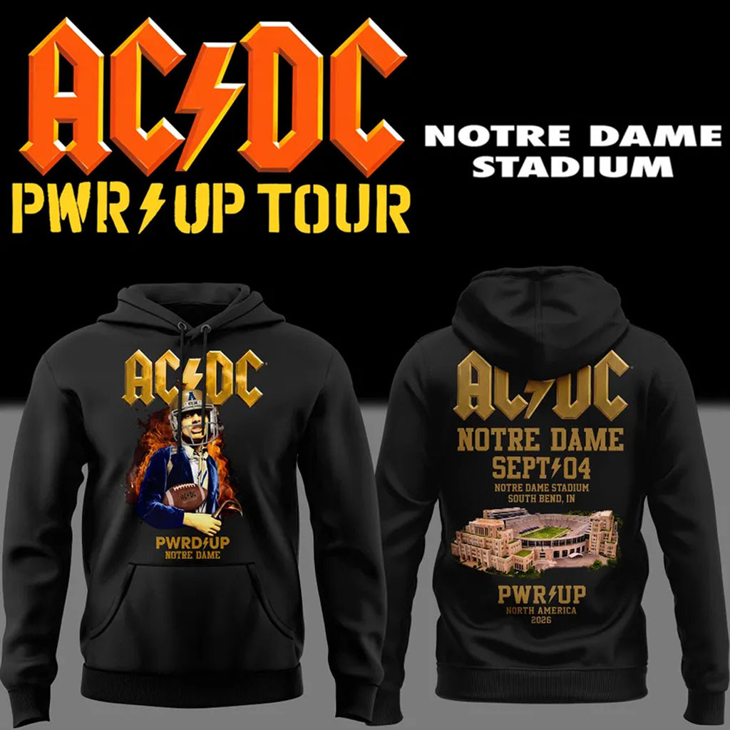 AC DC South Bend Power Up Tour 2026 Event Hoodie ACDC X Notre Dame Merch Music Lovers Gifts AC DC South Bend Power Up Tour 2026 Event Hoodie ACDC X Notre Dame Merch Music Lovers Gifts