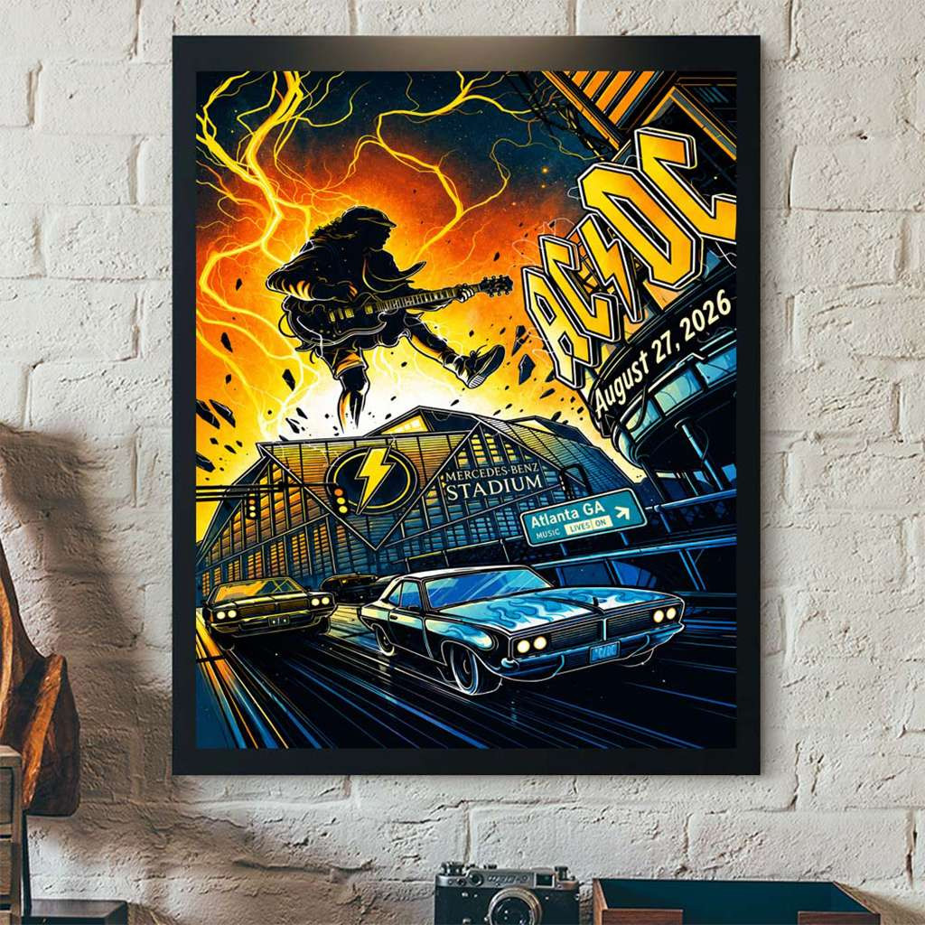 ACDC Atlanta GA 2026 Live At Mercedes Benz Stadium Poster ACDC Merch Home Decor