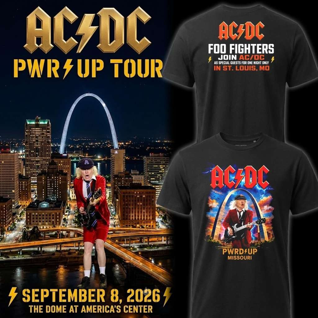 ACDC Foo Fighters St Louis MO Concert Shirt ACDC Merch Music Lover Gift Ideas For Him