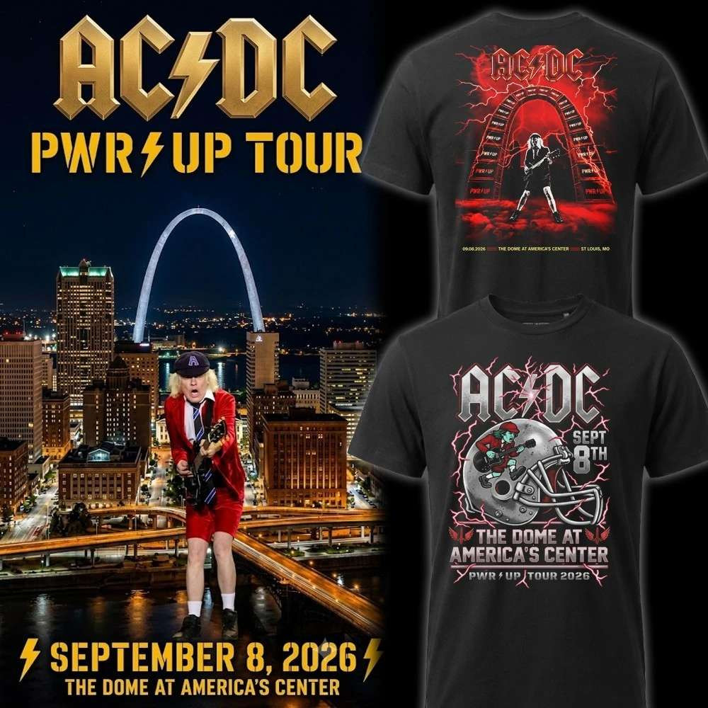 ACDC Football Tour 2026 Graphic T-Shirt St Louis MO Event Shirt ACDC Merch Gift For Rock Fan ACDC Football Tour 2026 Graphic T-Shirt St Louis MO Event Shirt ACDC Merch Gift For Rock Fan