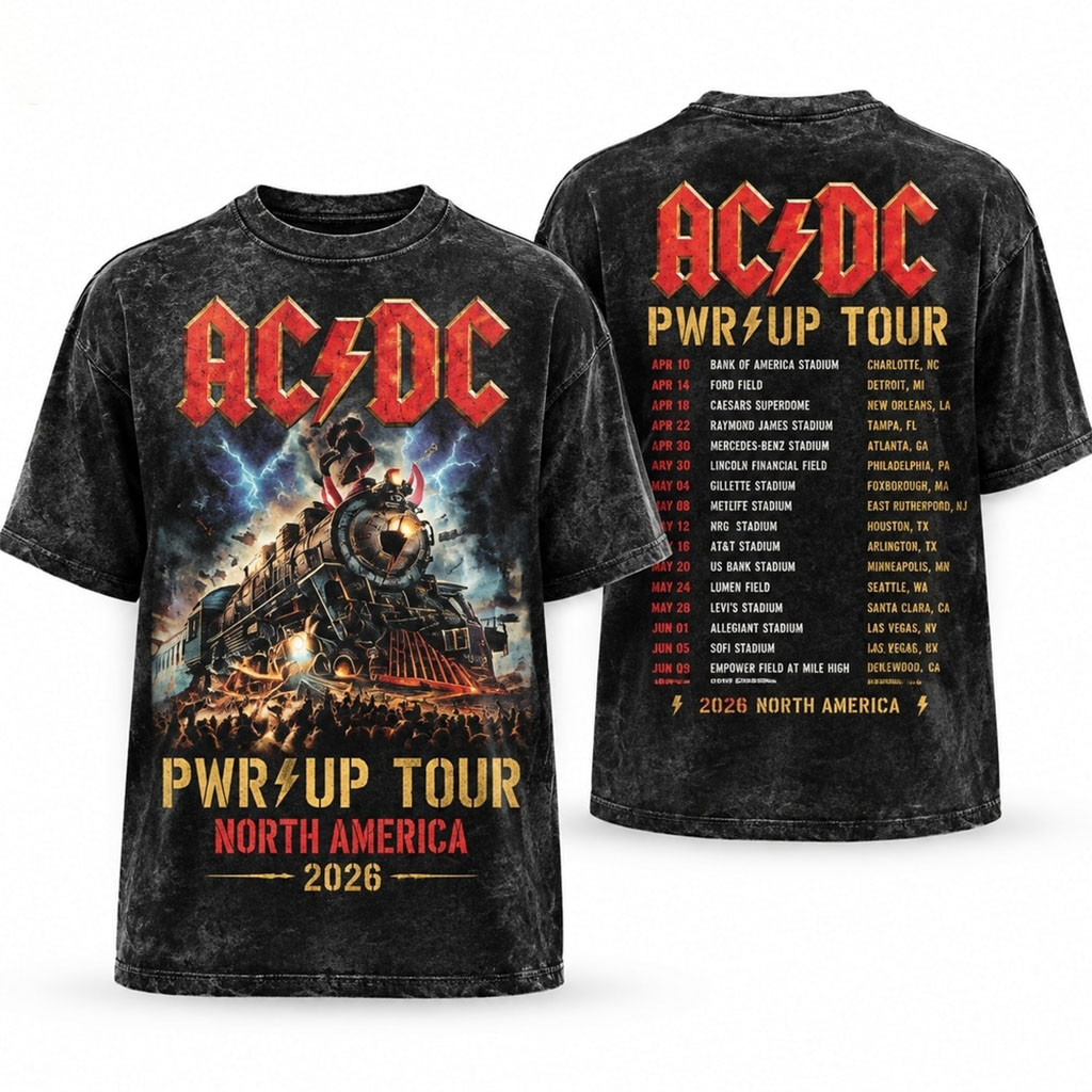 ACDC Heavy Metal Express Power Up Tour 2026 Vintage Graphic T-Shirt ACDC Merch Gift For Fans ACDC Heavy Metal Express Power Up Tour 2026 Vintage Graphic T-Shirt ACDC Merch Gift For Fans