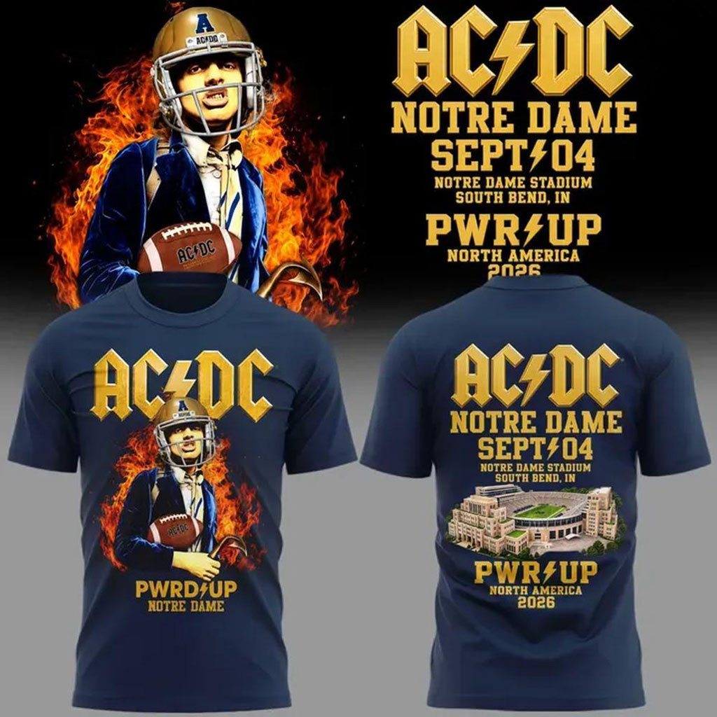 ACDC Live From Notre Dame Stadium Power Up Tour Concert 2026 T-Shirt ACDC Merch Him Gifts