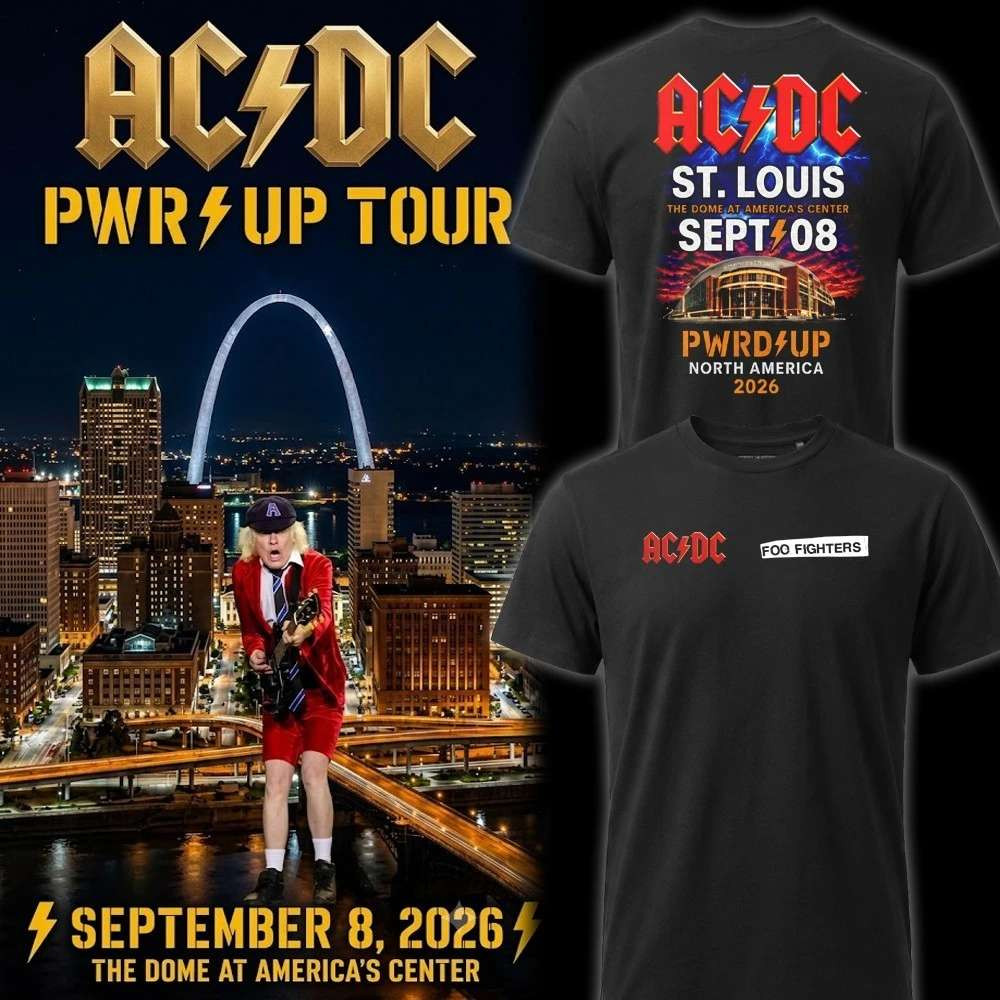ACDC Merch 2026 St Louis MO Foo Fighters Guest The Dome At America's Center Tour T-Shirt