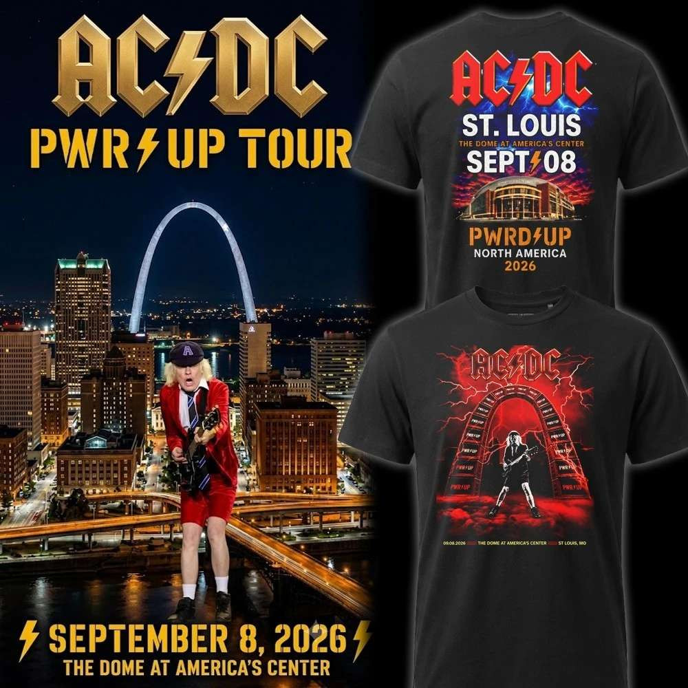 ACDC Merch 2026 The Dome At America's Center St Louis MO Rock Tour T-Shirt Rock Fan Gifts
